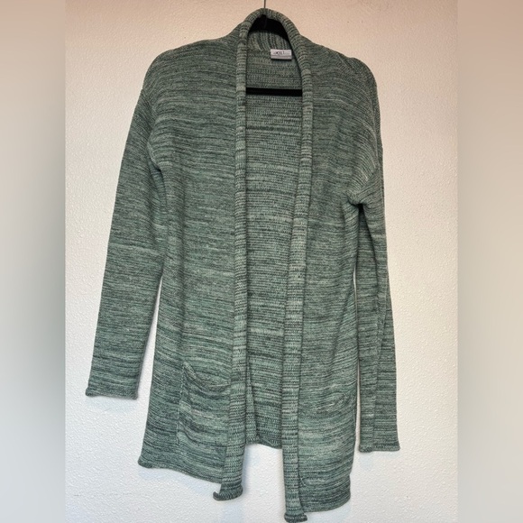 Columbia cardigan knitted blue green flowy with pockets warm cozy size Small - Picture 2 of 7